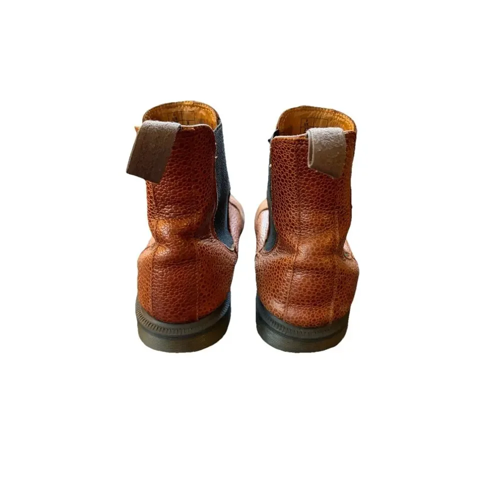 Dr. Martens Women's Flora Brown Snakeskin Pattern Leather Chelsea Boots